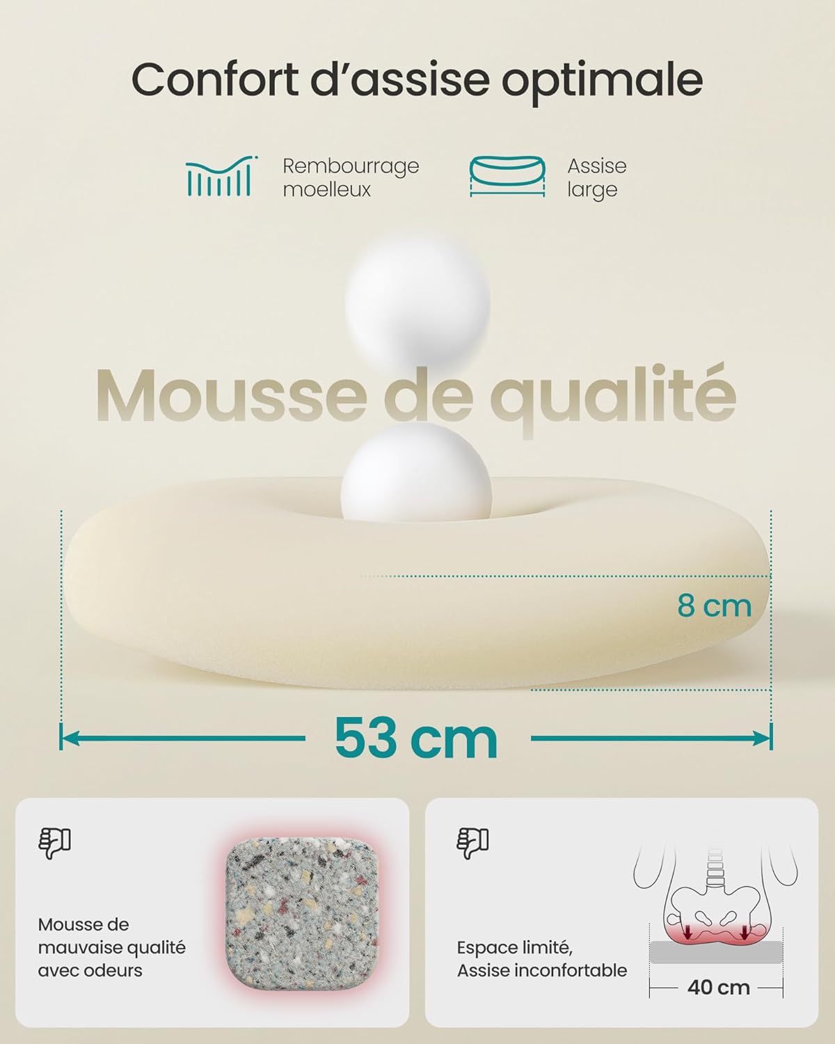 SONGMICS - chaise bureau ergonomique - 53 cm - tissu maille, support lombaire, accoudoirs rabattables OBN37BK