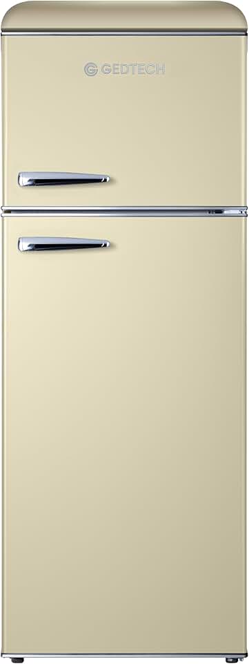 GEDTECH - Réfrigérateur vintage double porte 215L crème, classe E GDPV215CR