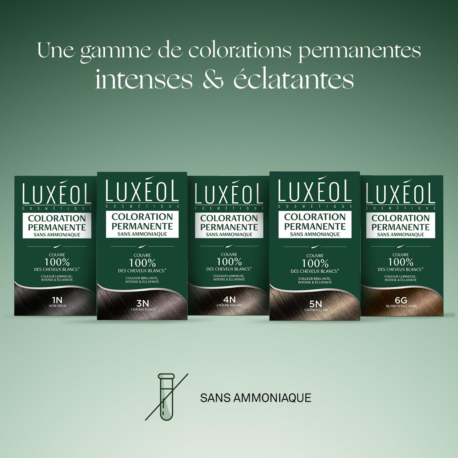 Luxéol - Coloration Permanente 3N - 60ml - Châtain foncé, sans ammoniaque, couvre 100% cheveux blancs