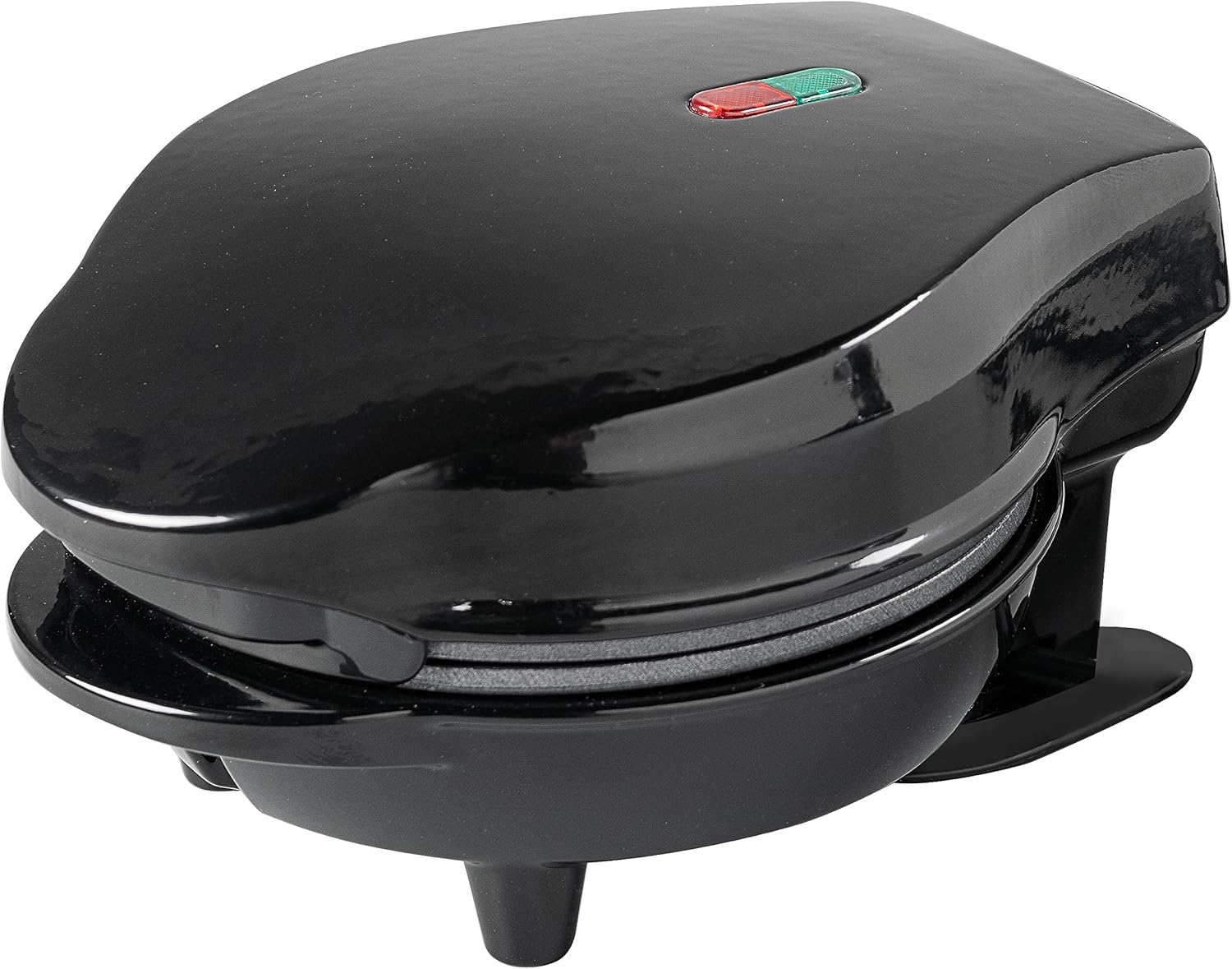 Bestron - Mini gaufrier rétro, noir, compact, antiadhésif, facile à nettoyer