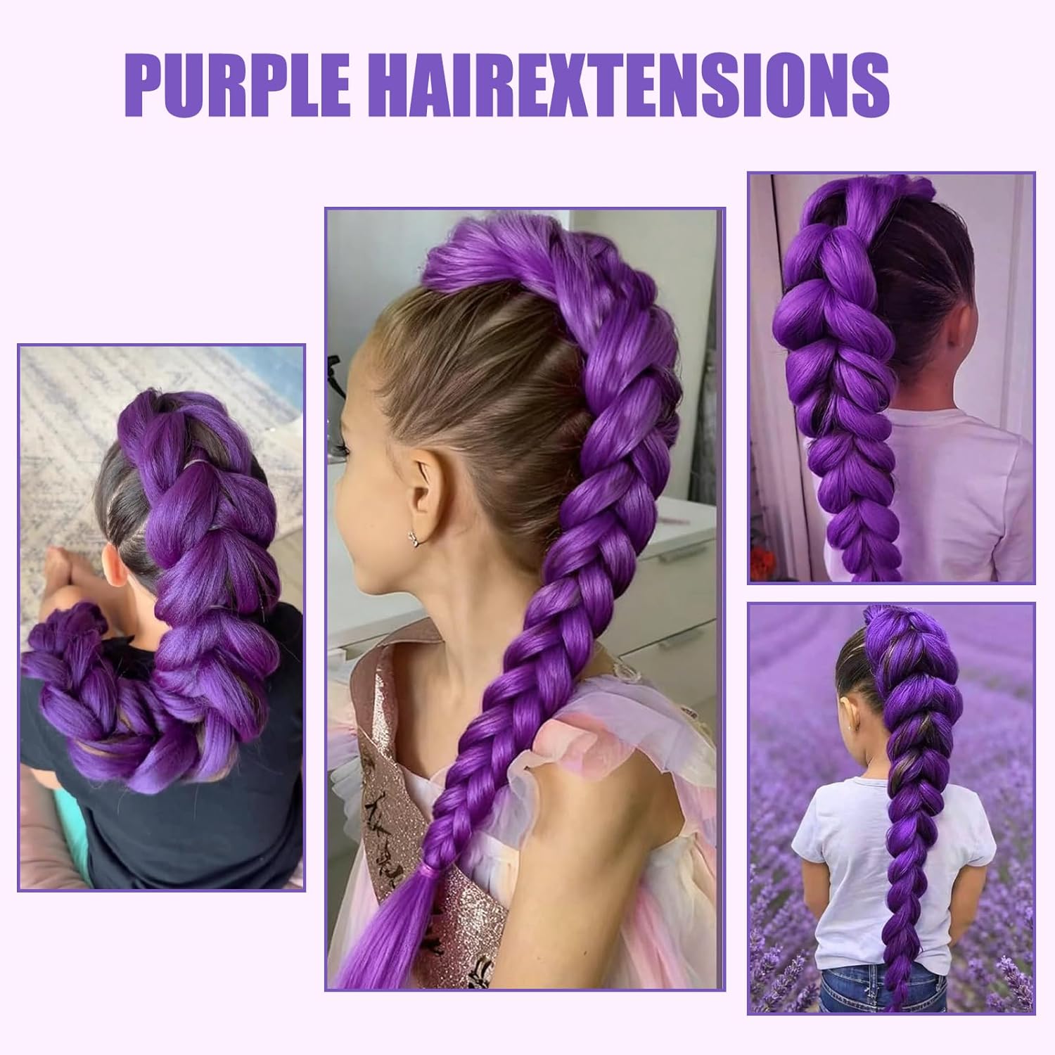 Extension cheveux - tresses violettes 26