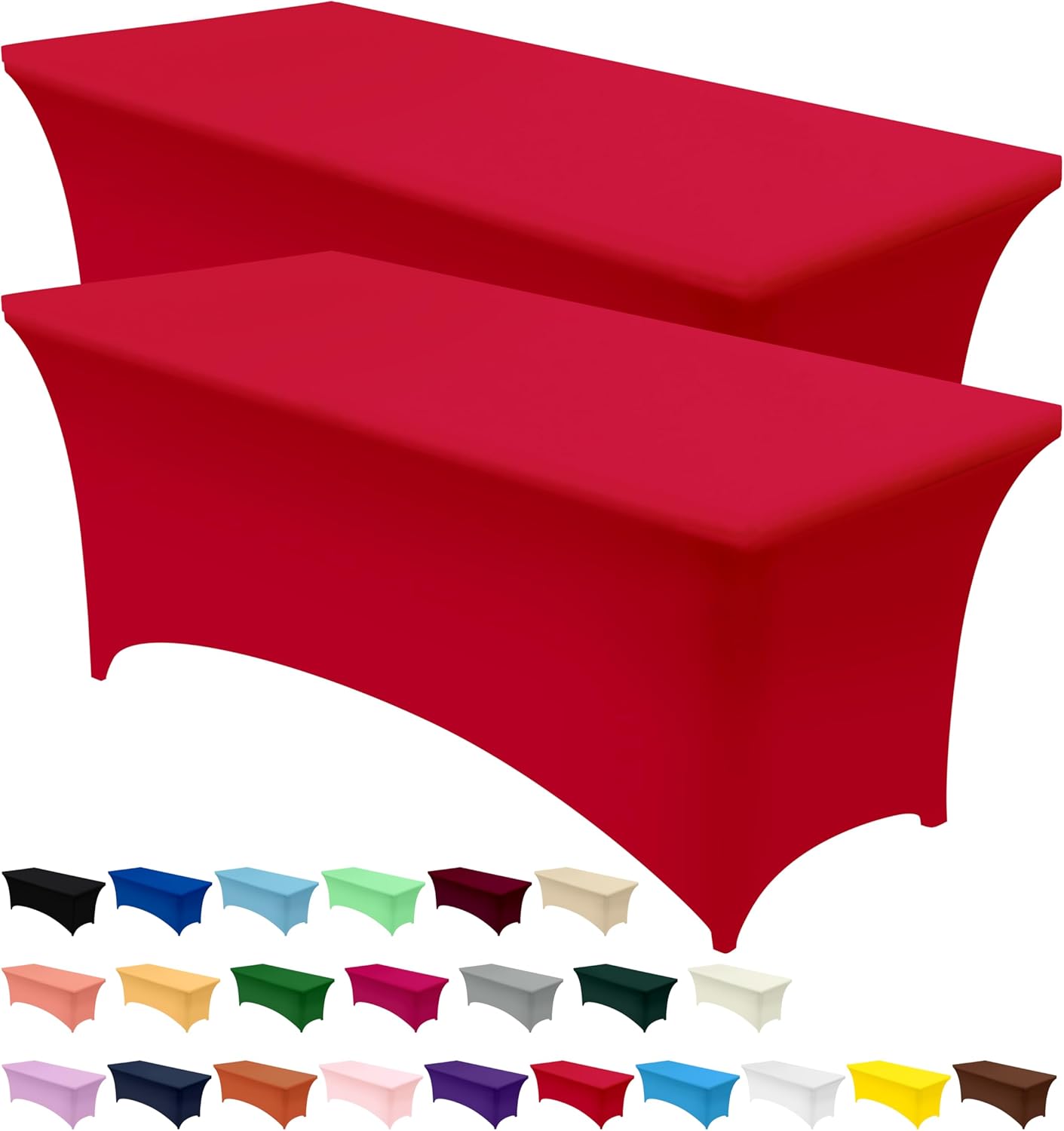 Utopia Kitchen - nappe extensible - 183 cm - lavable, infroissable, lot de 2, rouge