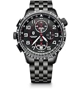 Victorinox Homme Airboss Mach 9 Chronograph Black Edition - Montre en acier inoxydable/cuir de...