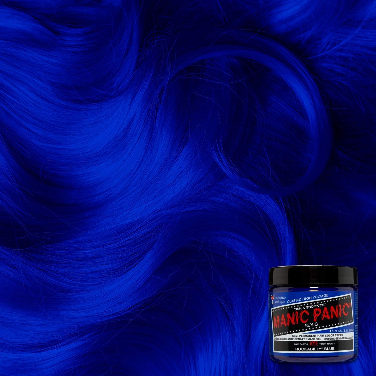 Manic Panic - semi-permanent Rockabilly Blue - couleur intense, tenue longue