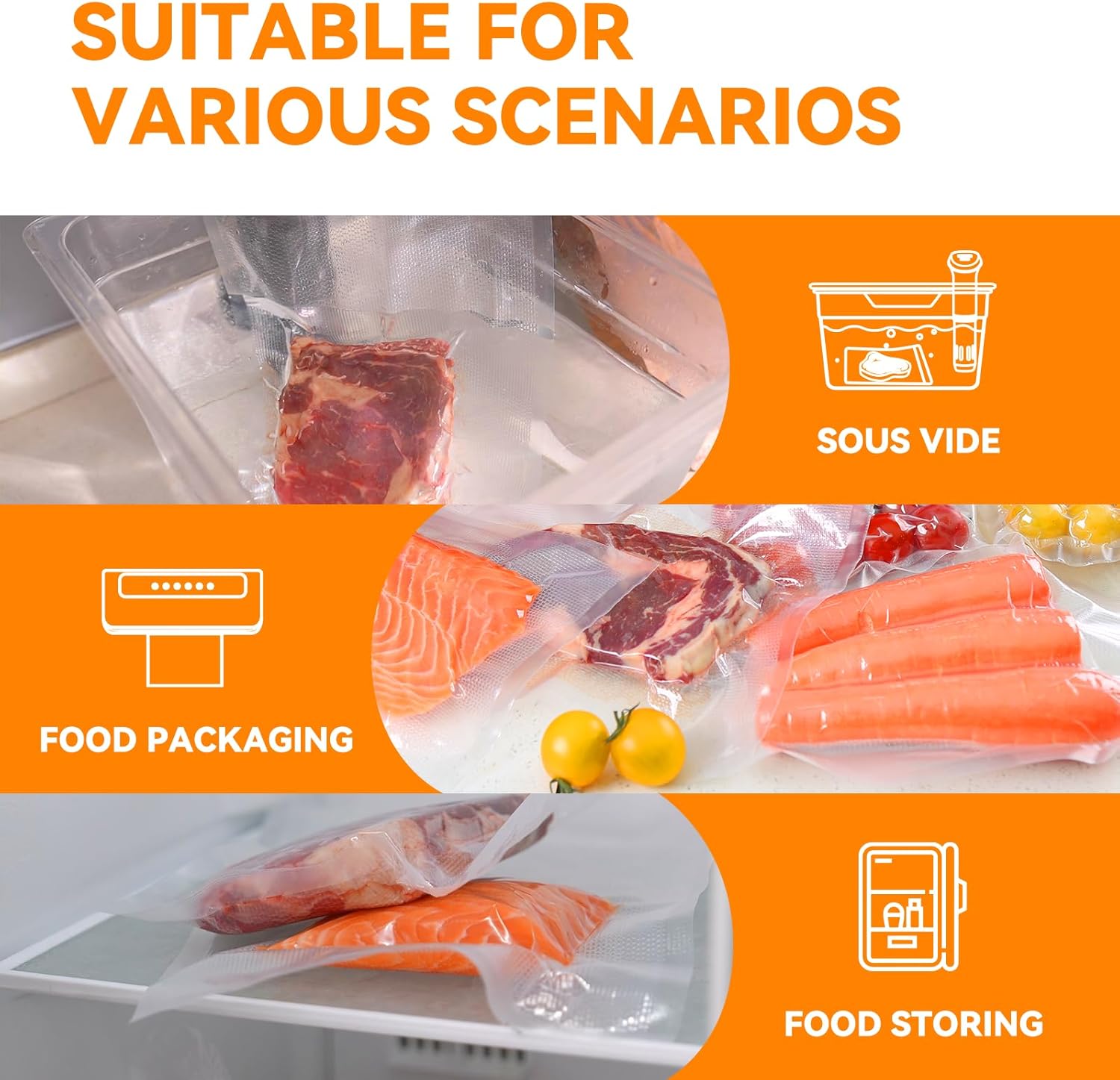 Wevac - Lite 150 - 15x25cm/20x30cm/28x40cm - sacs gaufrés sous vide sans BPA