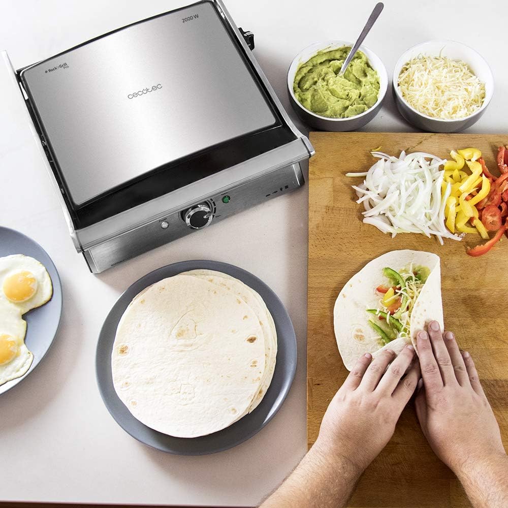 Cecotec - Rock’nGrill Pro - 34x23cm - plaques réversibles amovibles, inox