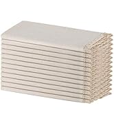 SweetNeedle - Paquet de 12 - Serviettes de Table à dîner Design Designer en Coton Lin (20% Lin et...
