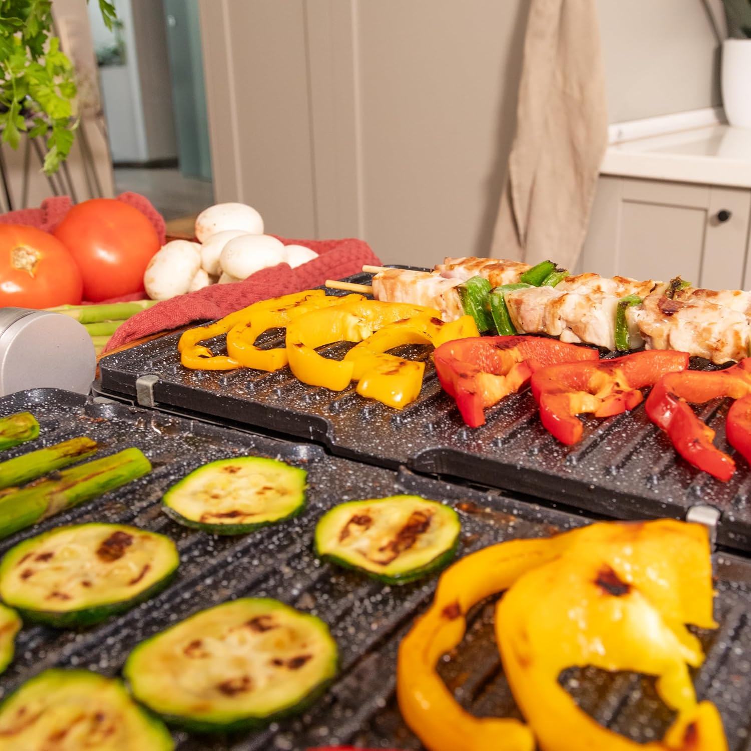 Cecotec - Rock'nGrill Blaze - 29x23cm - 2400W, ouverture 180°, RockStone