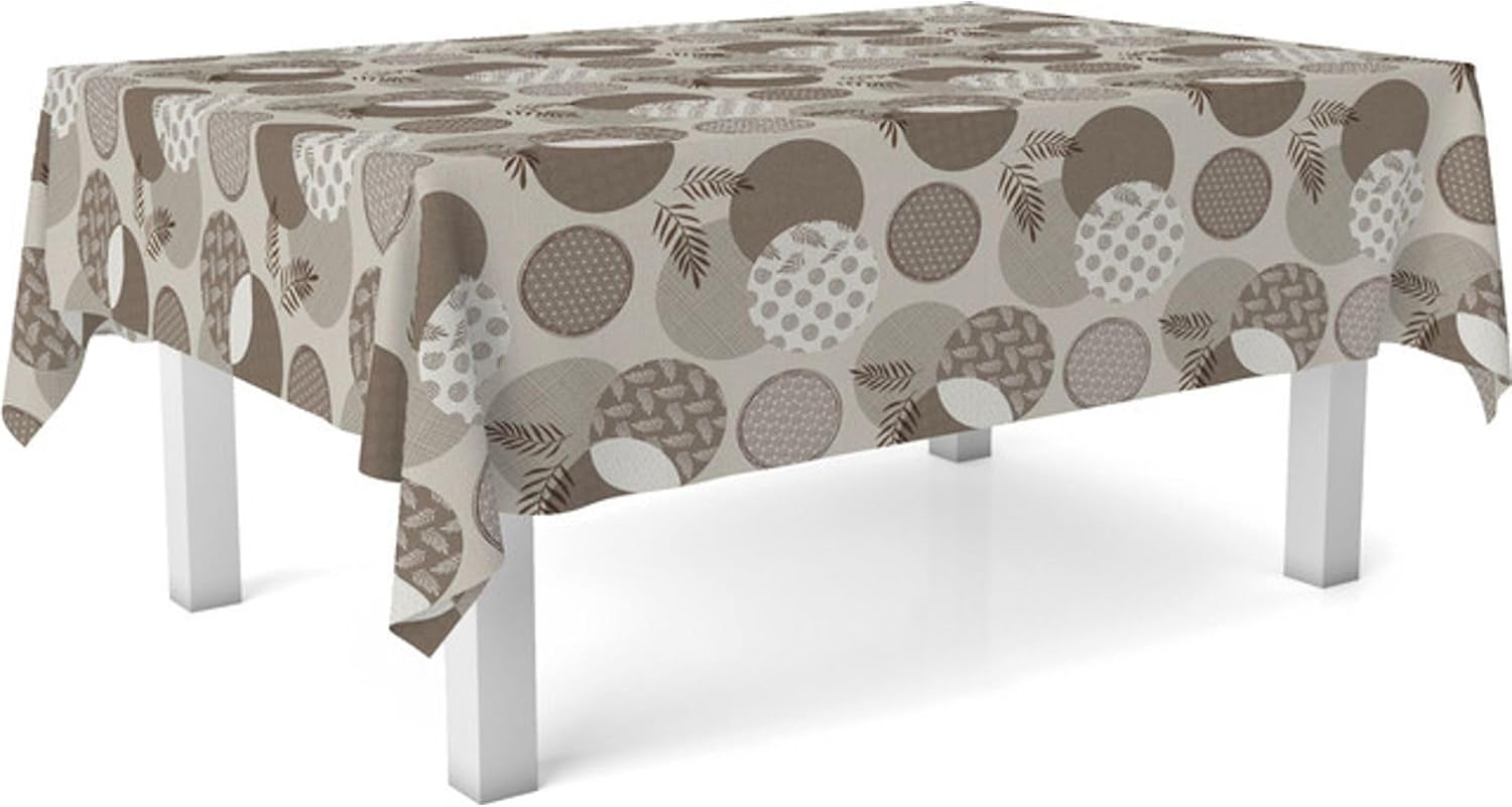 Nappe en toile cirée - rectangulaire 100x140 cm - anti-taches, imperméable, marron