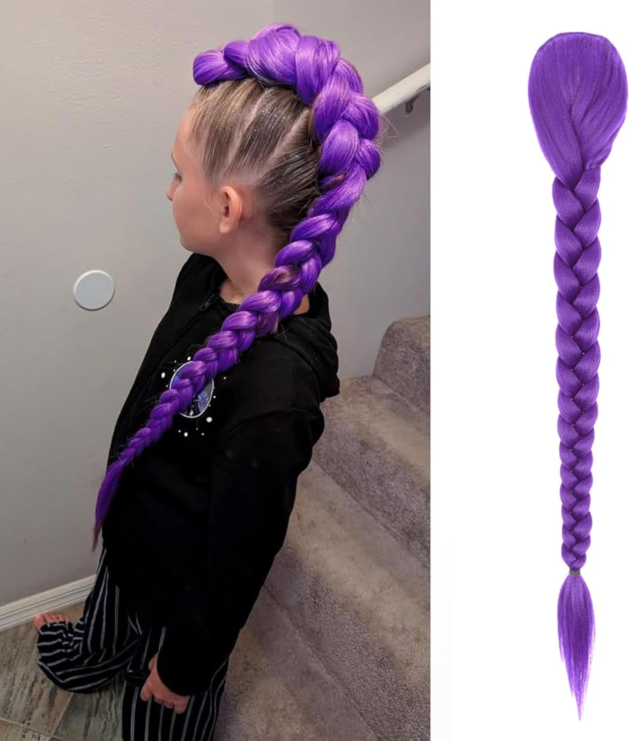 Extension cheveux - longs synthétiques violets 26