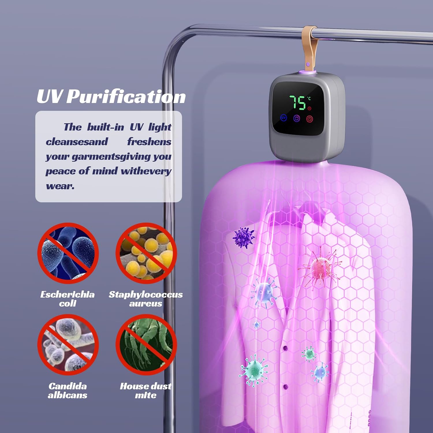 auvstar - Mini sèche-linge portable - 450W, UV, minuterie, télécommande