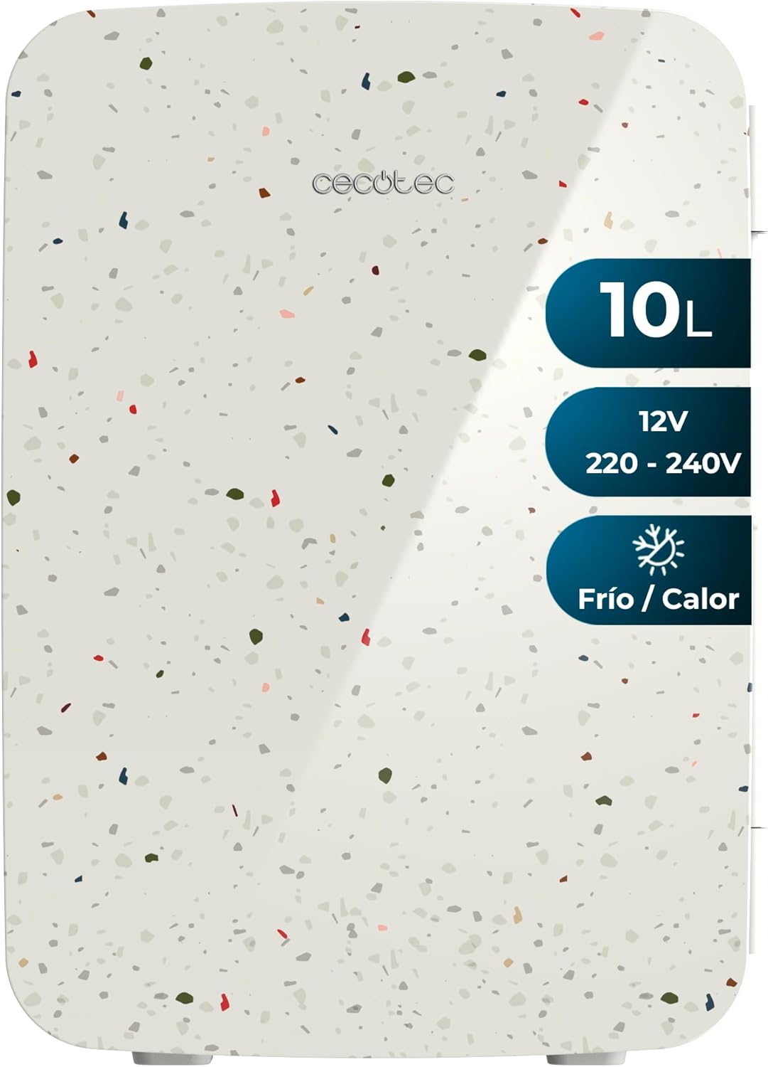 Cecotec - Bolero MiniCooling Bahamas Pat - 10L - mini réfrigérateur, 12V/220V, refroidissement/chauffage 7-65°