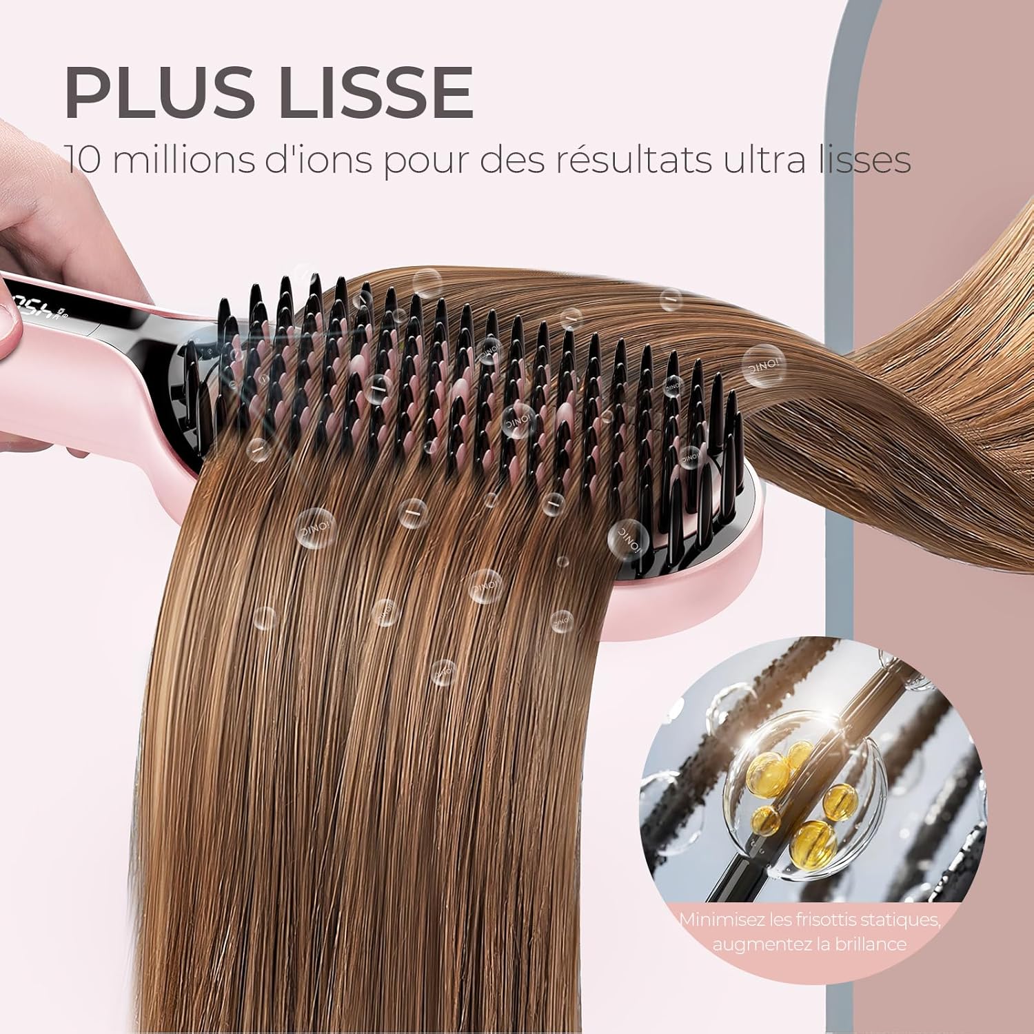 TYMO - Ionic Plus - brosse lissante - 16 températures, écran LCD, double tension