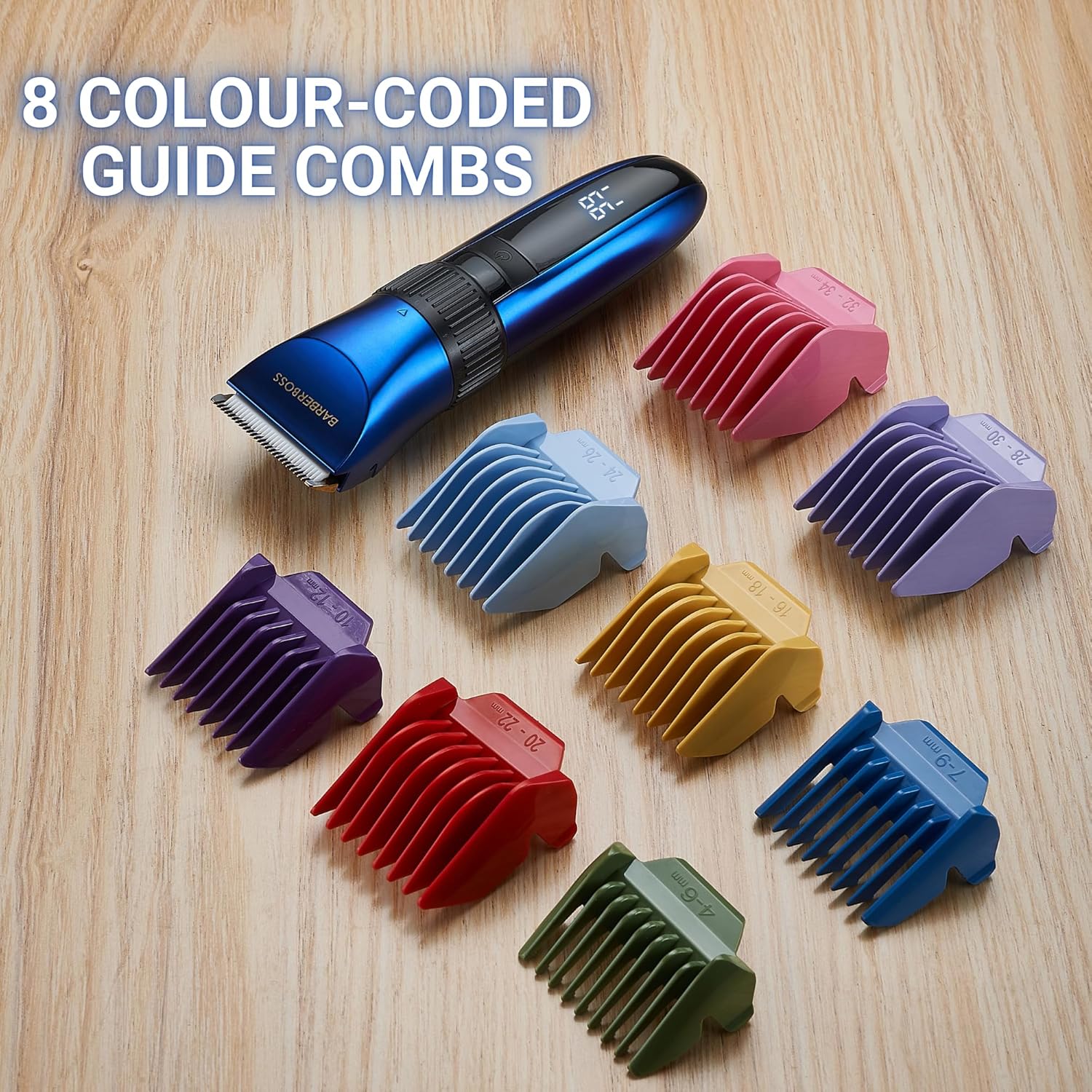 BarberBoss – tondeuse barbe/cheveux – étanche, céramique, LED, charge rapide – QR-2082