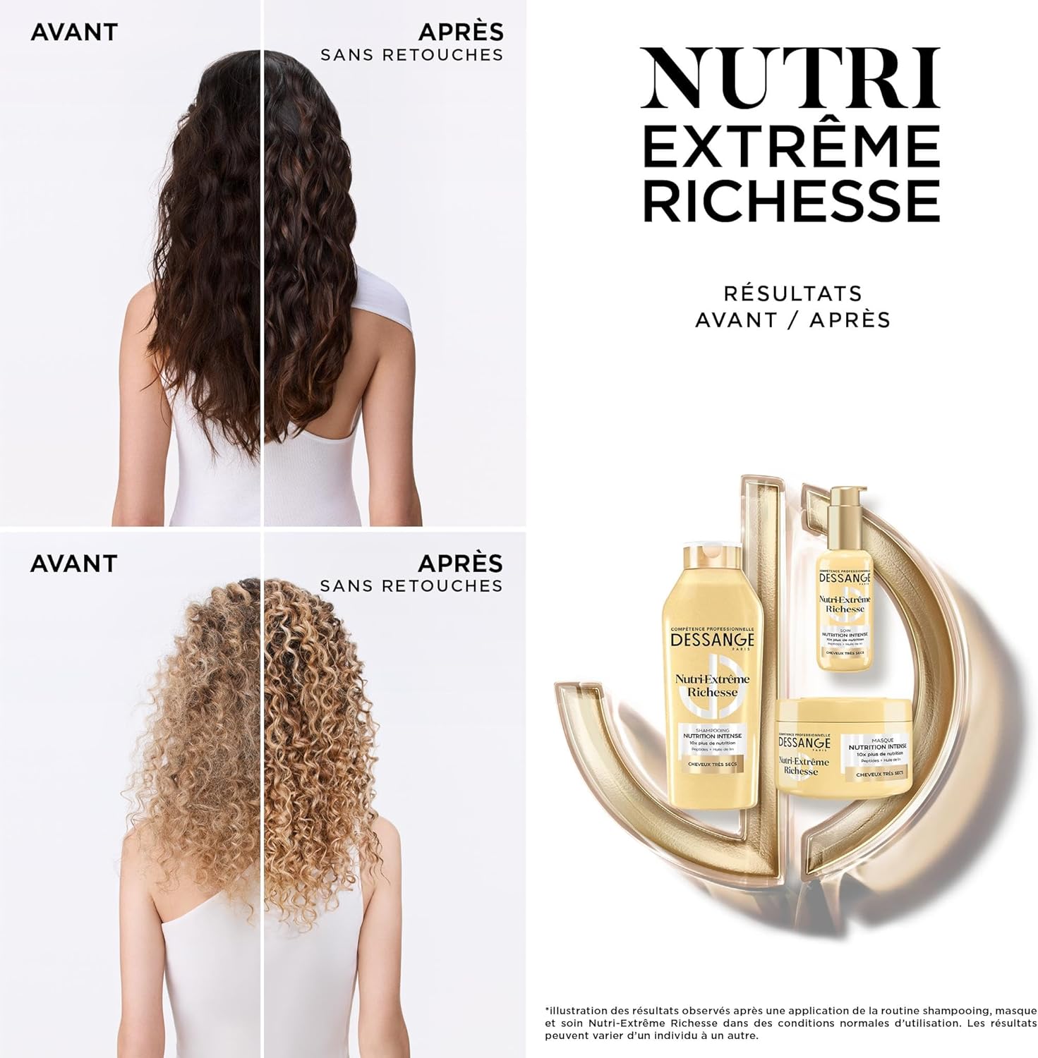 DESSANGE - Nutri-Extrême Richesse - 110ml - Soin cheveux très secs enrichi en peptides, huile de lin