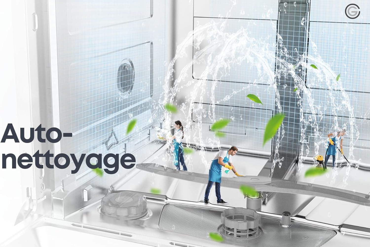 GEDTECH - Lave-vaisselle full encastrable - 12 couverts, 47 dB, départ différé - GLV1247FULL