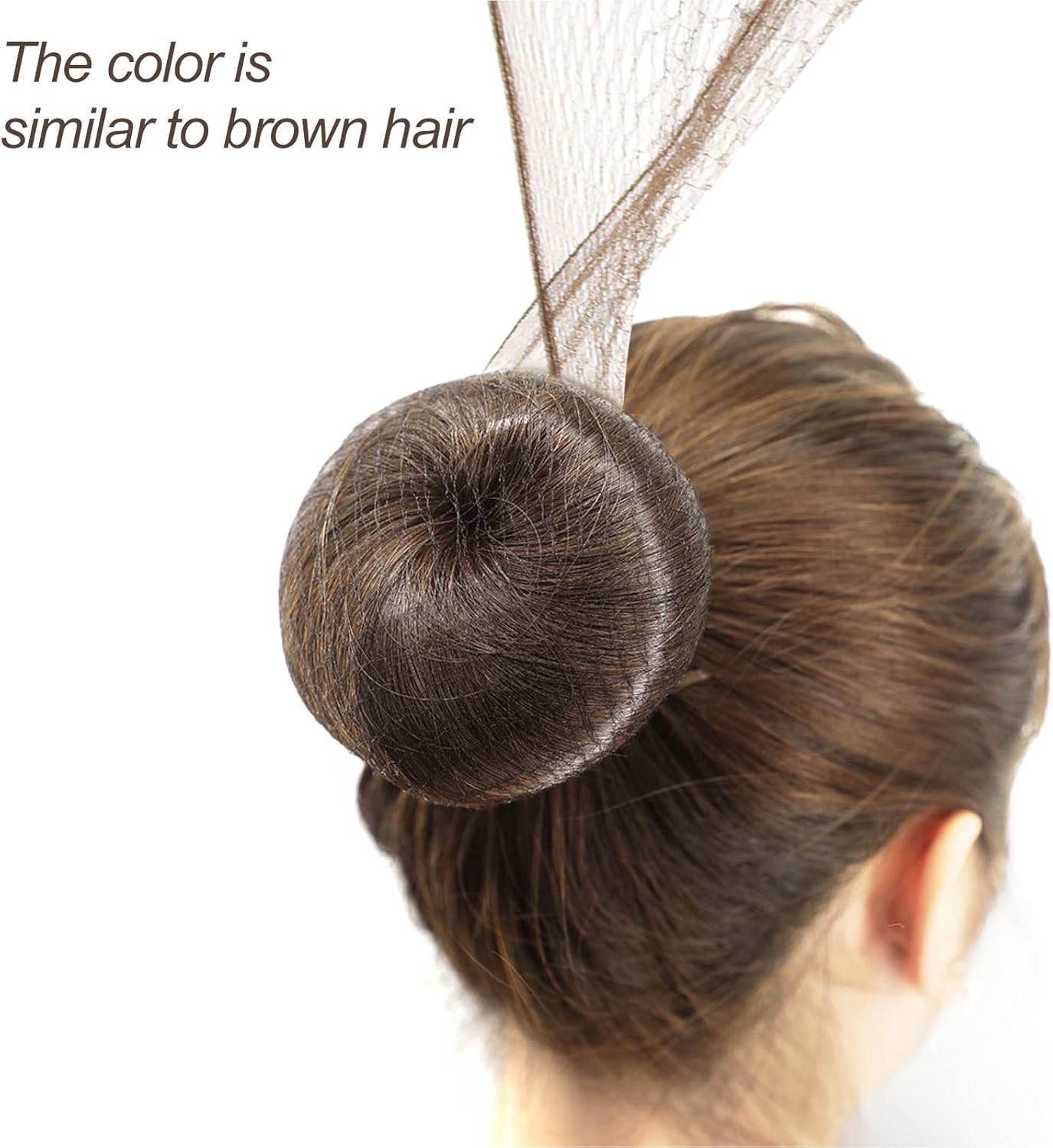 Filets à cheveux - élastiques invisibles, 24 pièces, 10 pinces U, marron, maille ballet