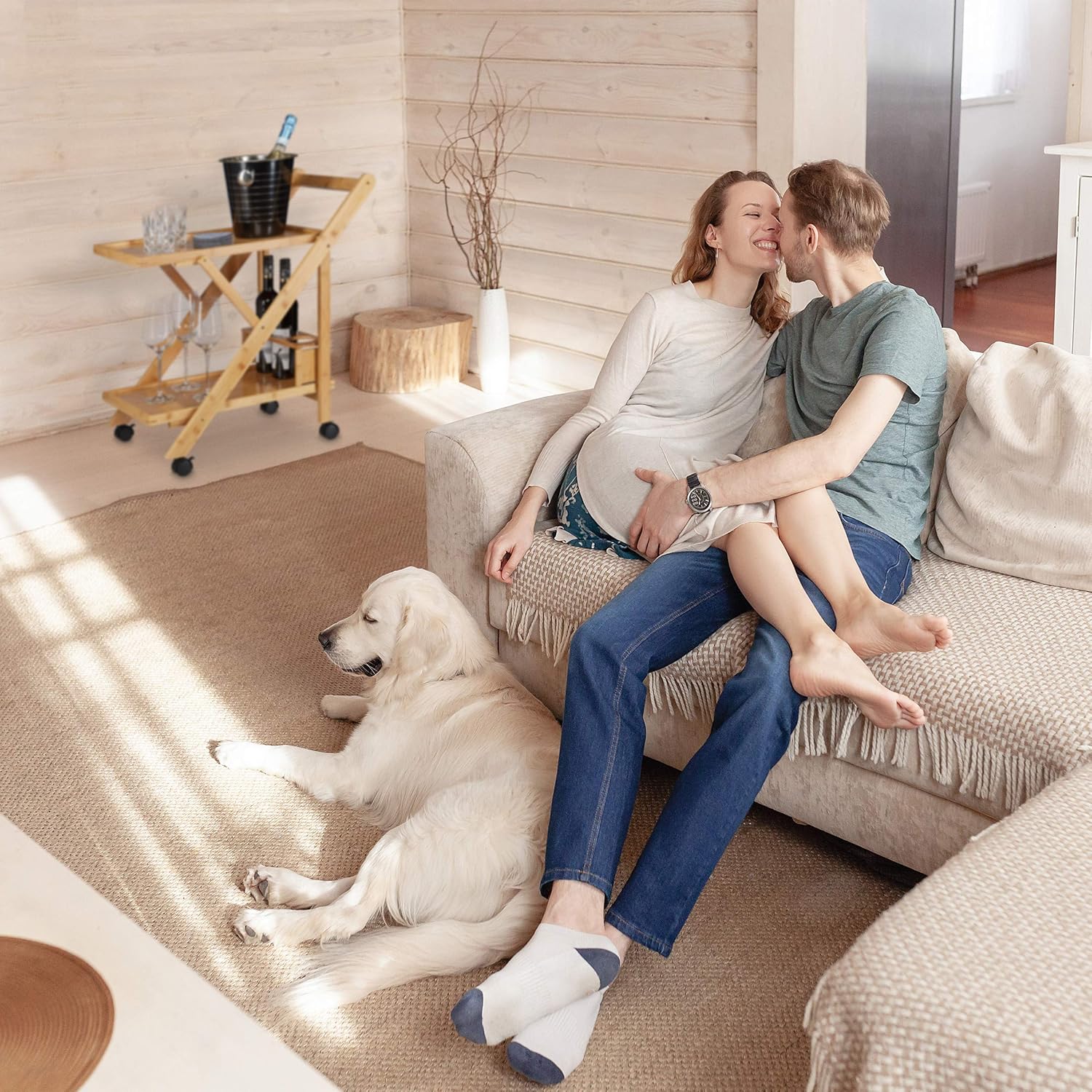 Relaxdays - desserte pliante bambou, 70x40,5x65cm, brun/noir