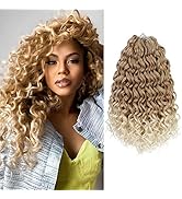 MLETULIPS GoGo Curl Crochet Cheveux Hair Ombre Deep Wave Crochet Cheveux, Plage Bouclé Water Wave...
