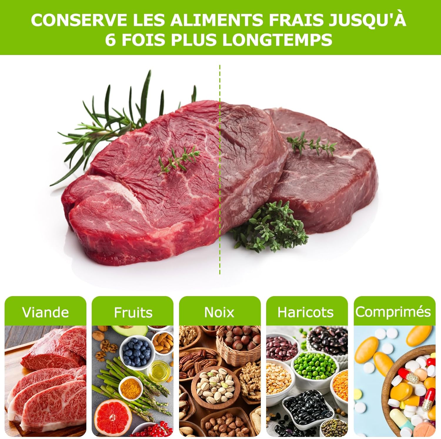 Bonsenkitchen - Sacs sous vide VB3204 - 15x25 cm - Lot 100, gaufrés, cuisson & conservation