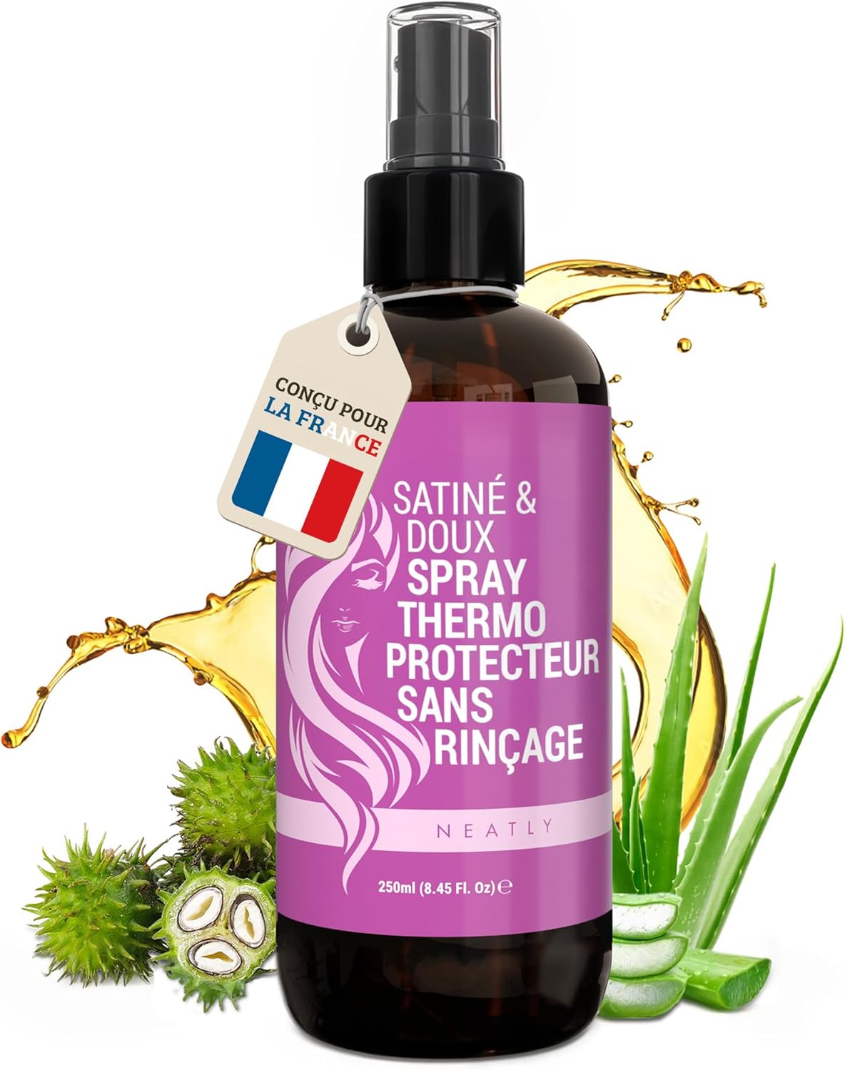 Neatly - Spray thermoprotecteur kératine 250ml - protection chaleur cheveux secs abîmés à 230°C