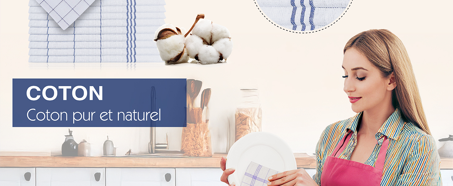 Images de l'emballage et de l'application des produits médicaux montrant des matériaux à base de coton, avec le texte « COTON » visible.