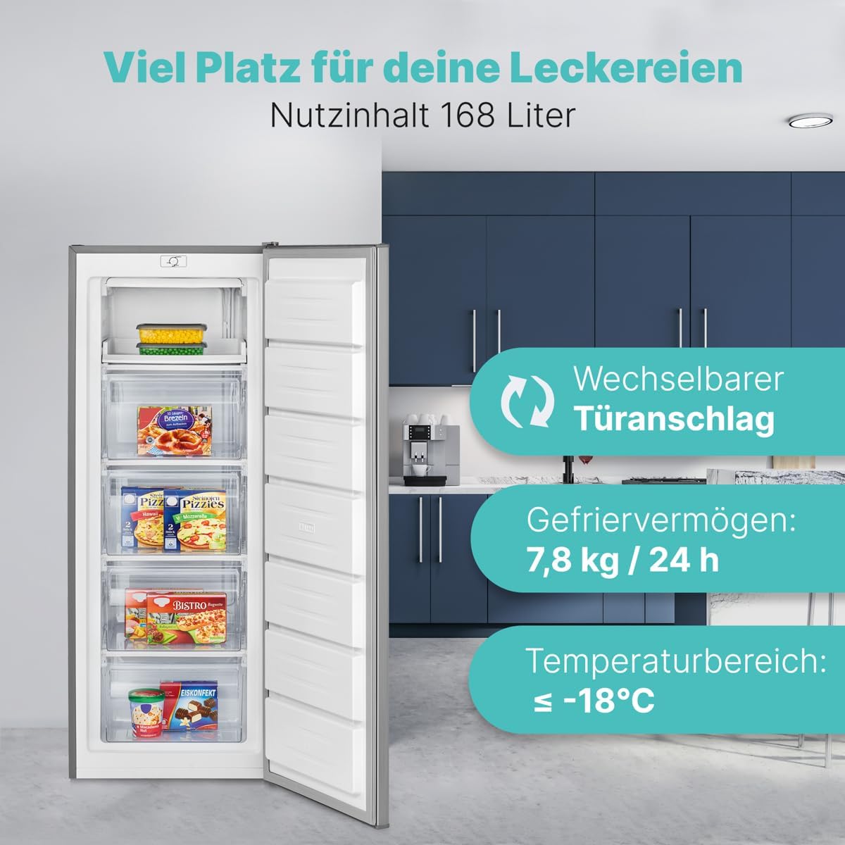 Bomann - congélateur série GS - 143 cm, 168L, silencieux, -18°C, GS 7364