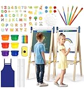 Chevalet enfant 3 en 1 à peindre avec tableau magnétique, papier à dessin, tableau pour enfants, aimant...