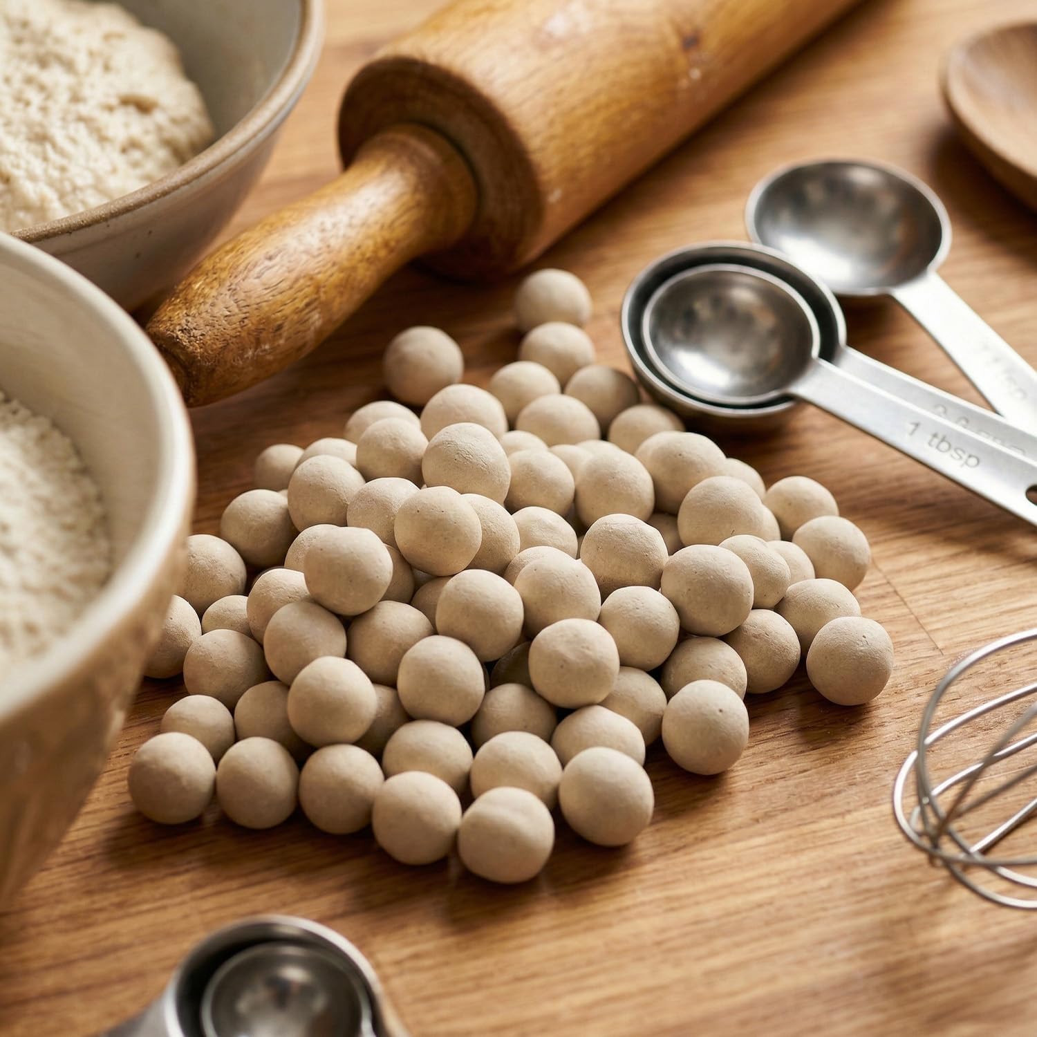 Tala - billes de cuisson en céramique - 32 cm - pot en verre, réutilisables, 700g