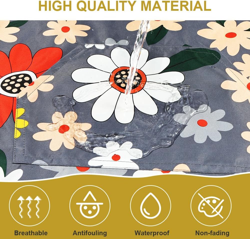 Vicloon - tabliers floraux, réglables, imperméables, 3 pièces, poches