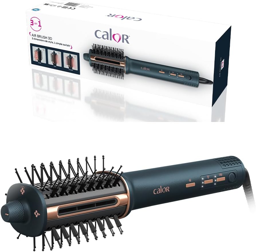 Calor - Air Brush 3D - Brosse 3-en-1, 3 vitesses/températures, séchage et lissage - UB9720C0