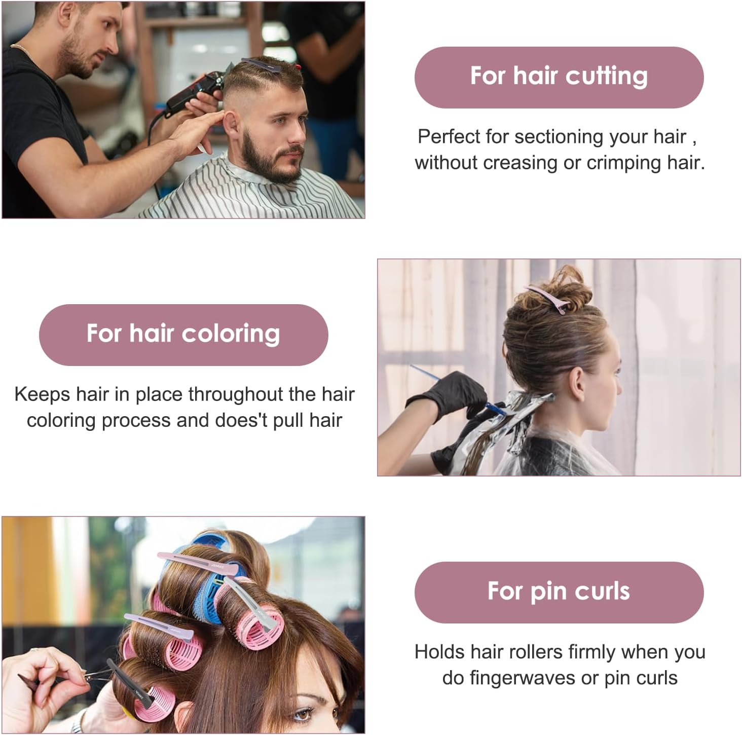 AIMIKE - Pinces cheveux série Morandi - 6pcs, antidérapantes, sans trace