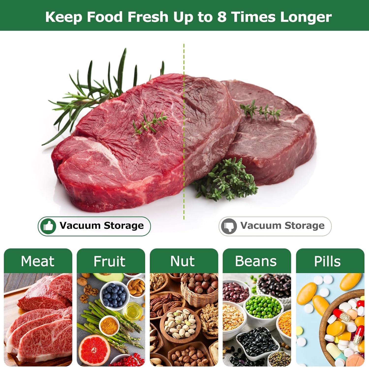 Bonsenkitchen - rouleaux sous vide - 28x600 cm et 20x600 cm - sans BPA, lot de 6 - TB06