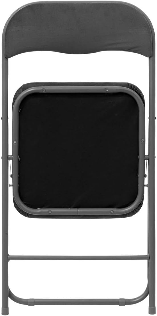 5five - Chaise pliante velours gris anthracite - compacte et confortable