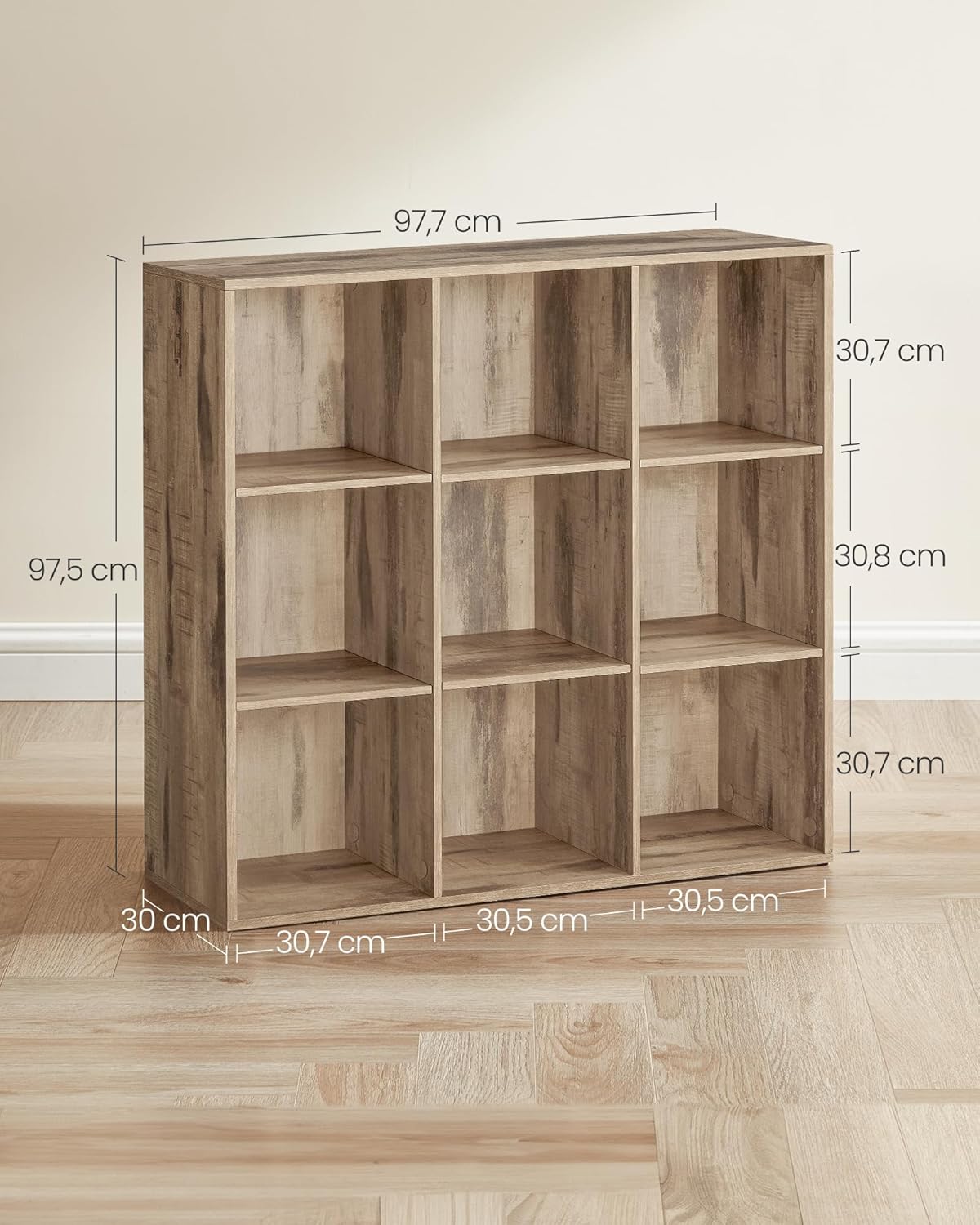 VASAGLE - bibliothèque cubique 9 compartiments - rangement sur pied LBC177K01