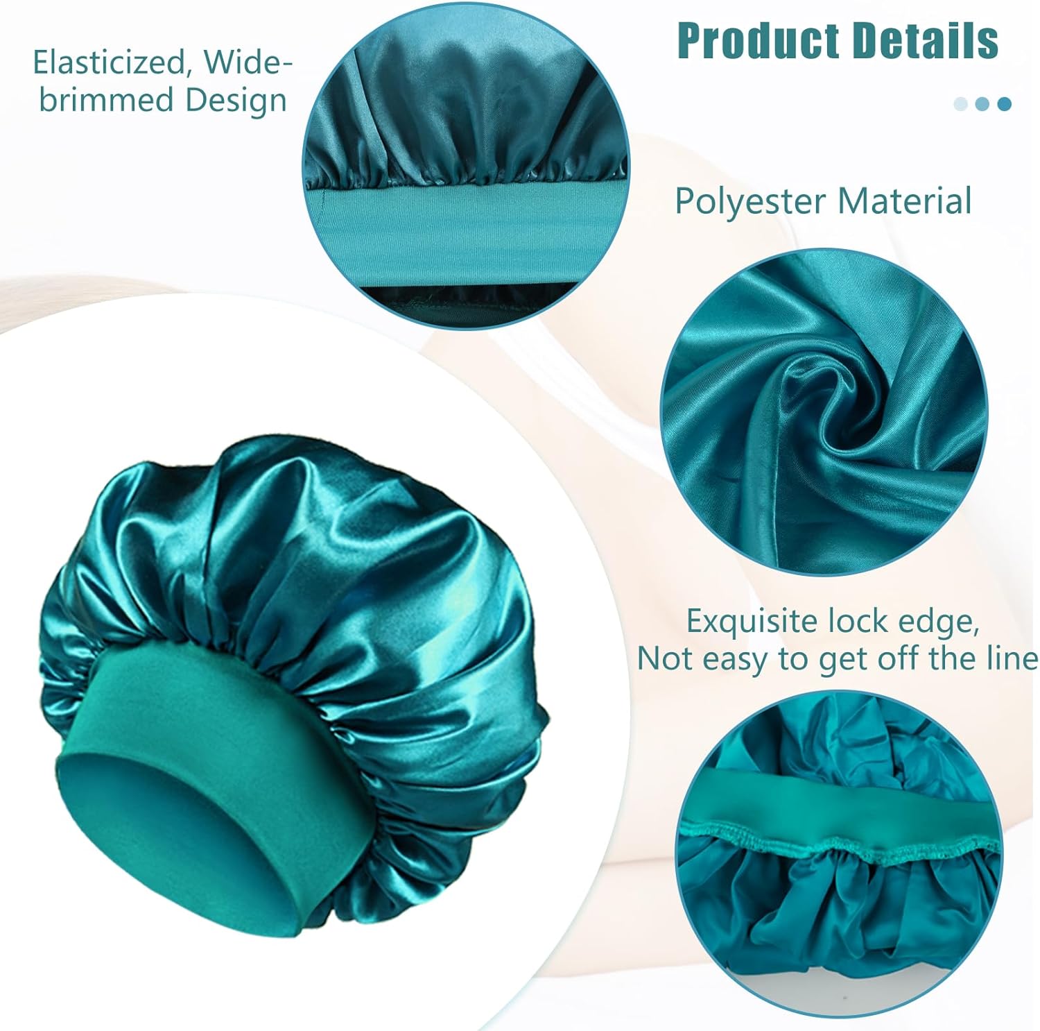 Bonnet satin nuit - soin cheveux - élastique - confort et protection