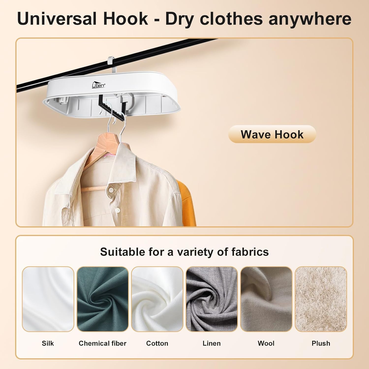 Uten - Sèche-linge portable amovible - 600W - minuterie, usage suspendu ou posé